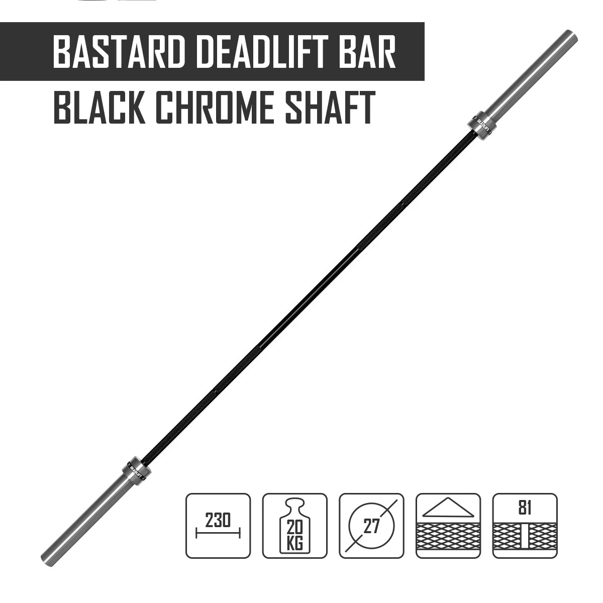Bastard Deadlift Bar - Schwarzer Chromschaft – Bild 2