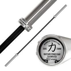 Kalibrierte 20kg Bastard Power Bar - Schwarzer Hantelschaft, IPF Zertifiziert